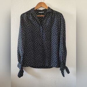 Vintage Lady Manhattan dancing deer tie sleeve blouse szL